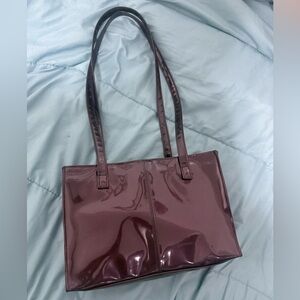 Vintage Glossy Deep Purple Shoulder Bag